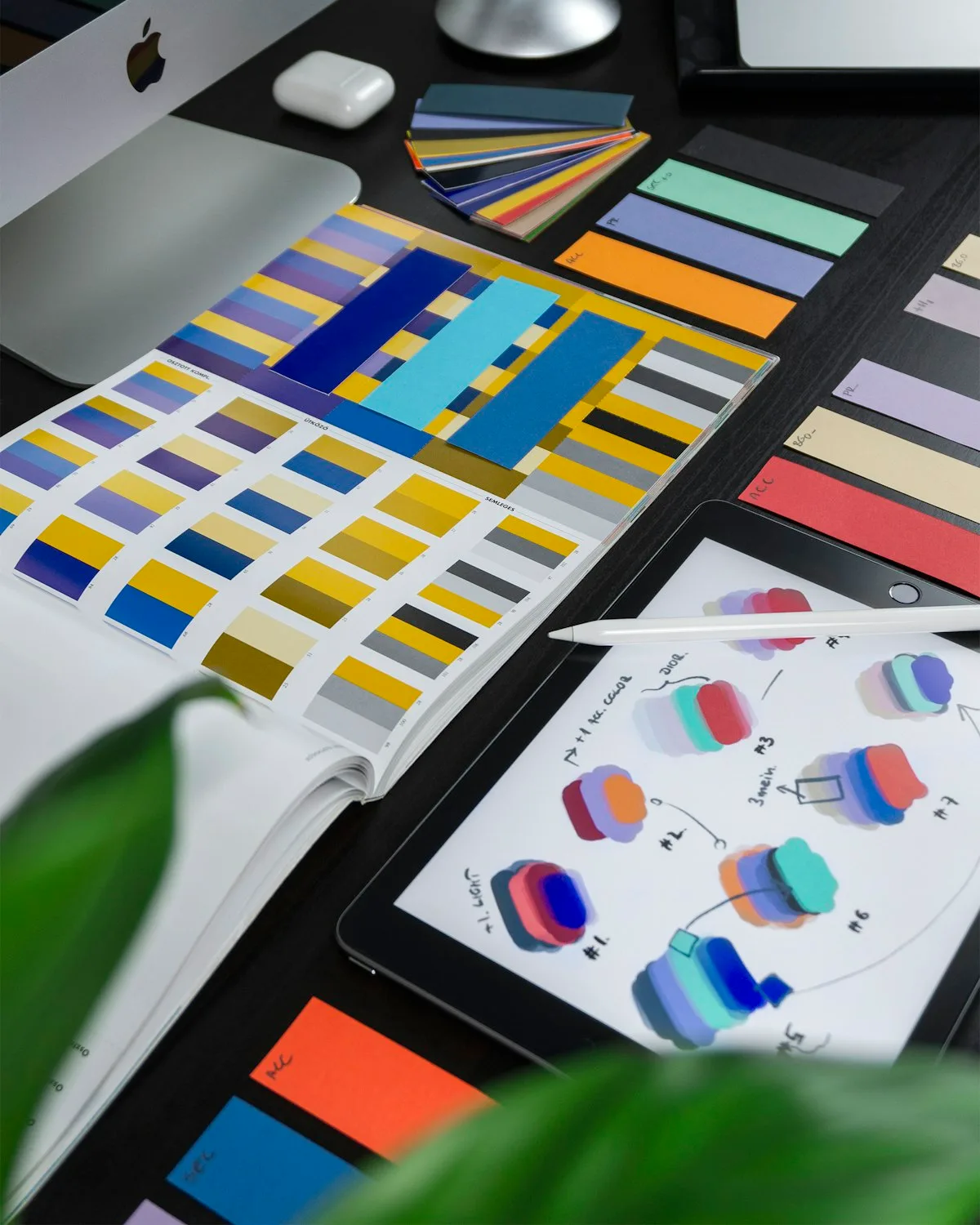Brand design and colour swatches